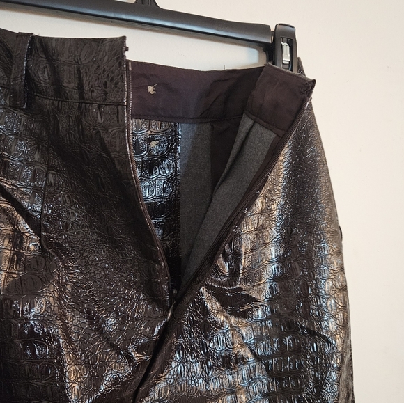 Rachel Comey X Target Croc Embossed Brown Faux Leather Button-down Skirt sz 4 - Picture 5 of 10